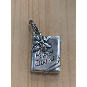 .925 Happy Birthday Box Sterling Silver Jewelry Charm